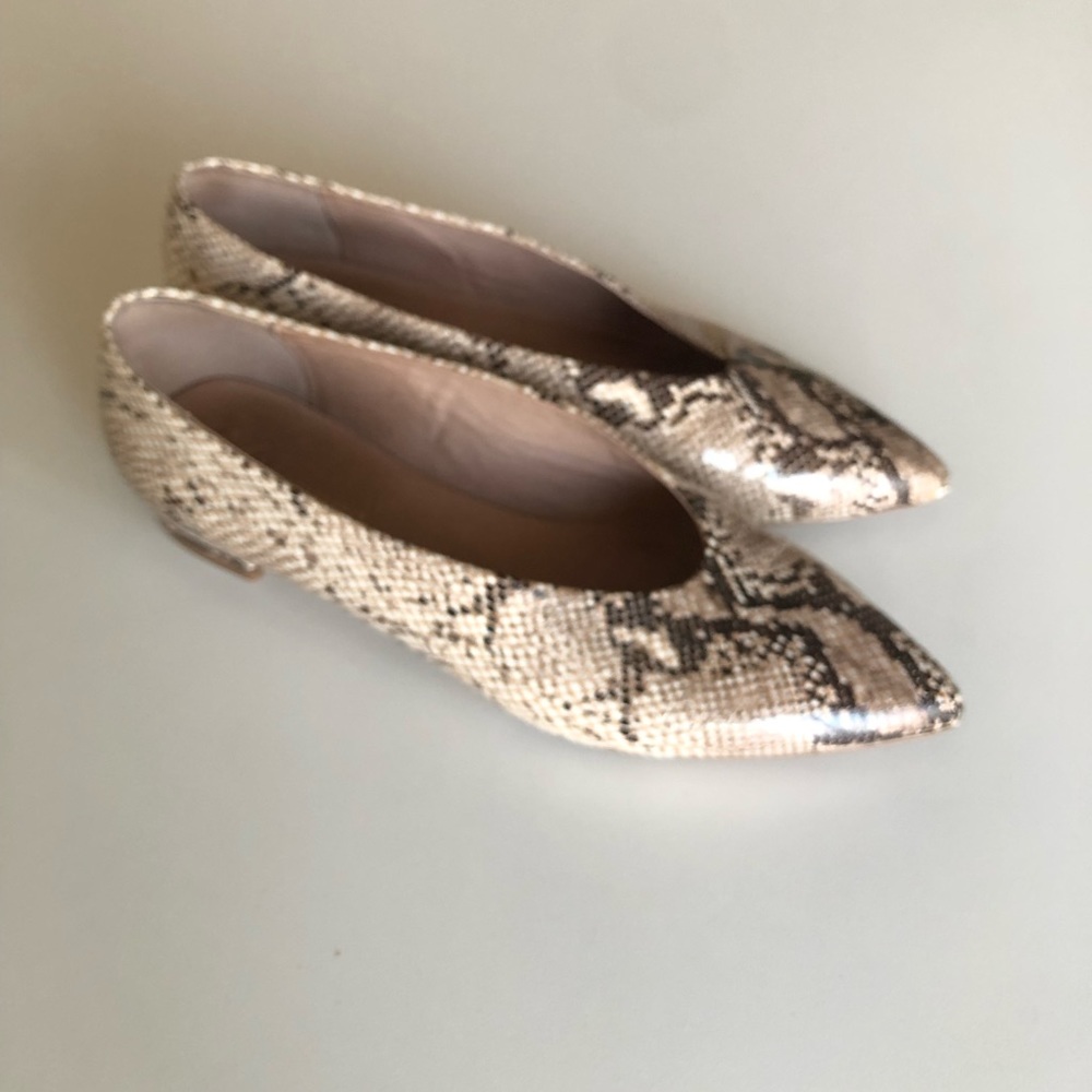 Anthropologie snake print flats